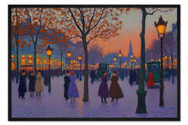 Gerahmter Kunstdruck Abendlichter auf dem Boulevard