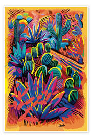 Wall print Bright Desert Garden - Charles Harker