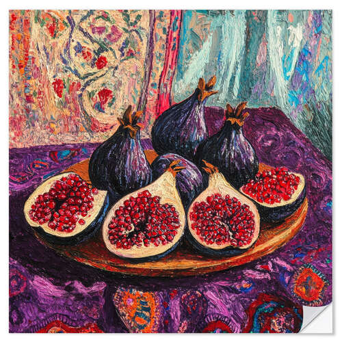 Selvklebende plakat Still life with figs