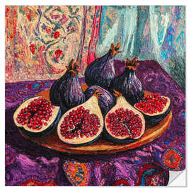 Selvklebende plakat Still life with figs