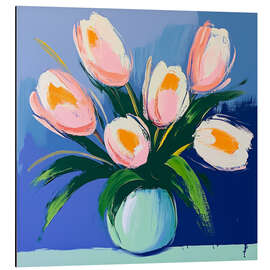 Alubild Schleier der leuchtenden Tulpen