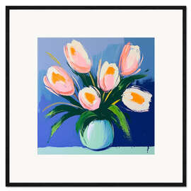 Gerahmter Kunstdruck Schleier der leuchtenden Tulpen