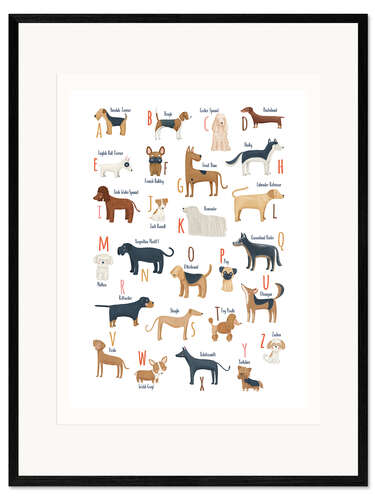 Framed art print Dog Breed Alphabet