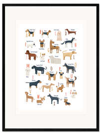 Framed art print Dog Breed Alphabet