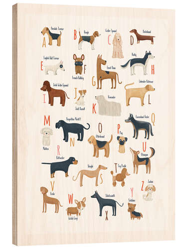 Puutaulu Dog Breed Alphabet