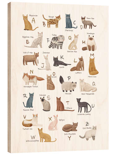 Puutaulu Cats Alphabet For Cat Lovers