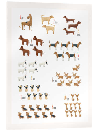 Akrylbillede Learning to Count with Dogs