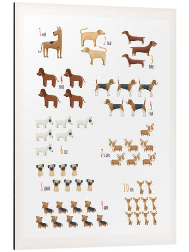 Alumiinitaulu Learning to Count with Dogs