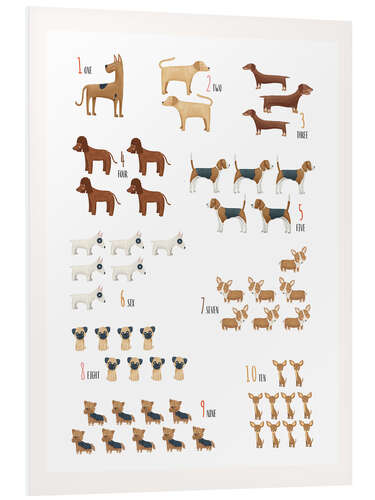 Print på skumplade Learning to Count with Dogs