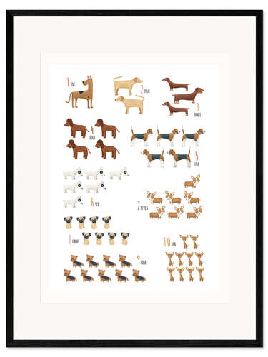 Framed art print Learning to Count with Dogs