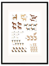 Framed art print Learning to Count with Dogs - Marta Munte