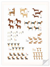 Autocolante decorativo Learning to Count with Dogs