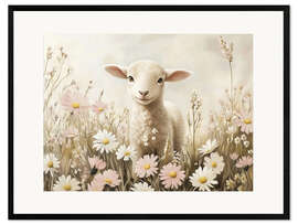 Impressão artística com moldura Easter Lamb