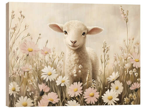 Tableau en bois Easter Lamb