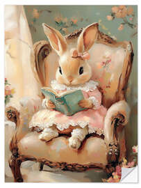 Wall sticker Easter Bunny Reading Book