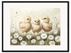 Gerahmter Kunstdruck Ostern-Küken