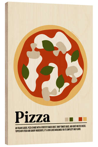 Wood print Pizza