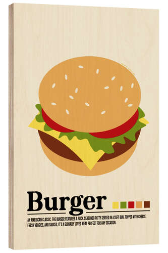 Trätavla Burger