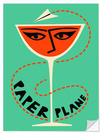 Wandsticker Paper Plane Cocktail