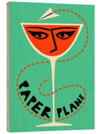 Print på træ Paper Plane Cocktail