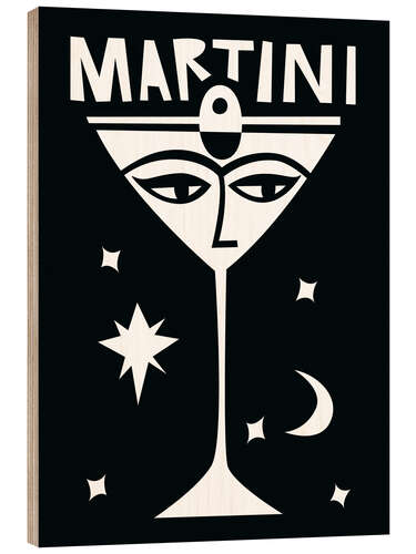 Wood print Martini Cocktail