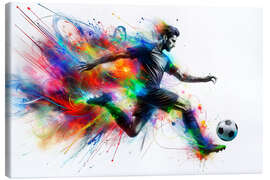 Lienzo Football player in action - nobelart