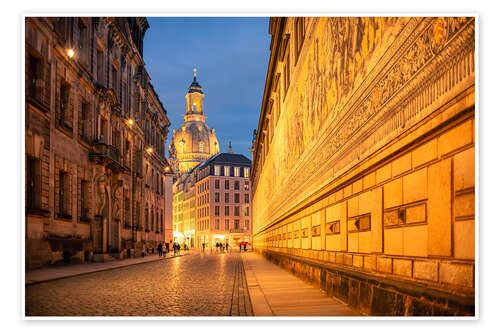 Poster Old Town Dresden with Frauenkirche