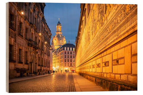 Holzbild Altstadt Dresden mit Frauenkirche