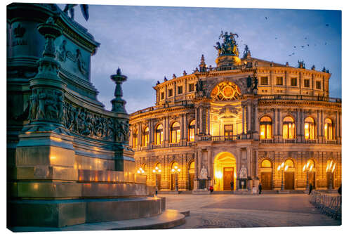 Canvas-taulu Dresden Semperoper in the evening