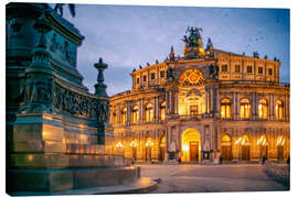 Canvas print Dresden Semperoper in the evening - Oliver Henze