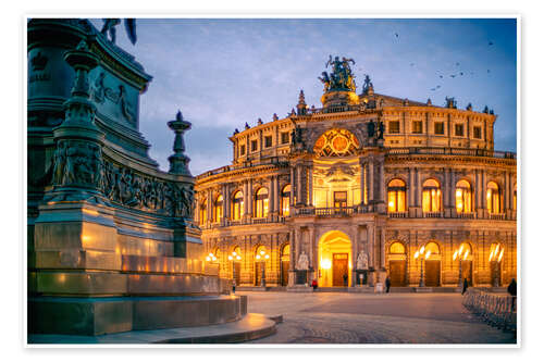 Poster Dresden Semperoper am Abend