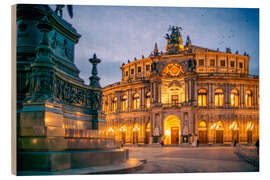 Holzbild Dresden Semperoper am Abend - Oliver Henze