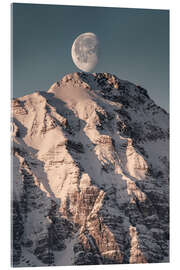 Quadro em acrílico Snowy Mountain with Moon - Michael Helmer