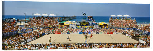 Canvas print Beach volleyball competition, Manhattan Beach, California
