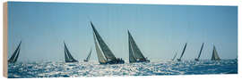 Tableau en bois Sailboats racing in the sea, Key West Race Week, Florida, 2000