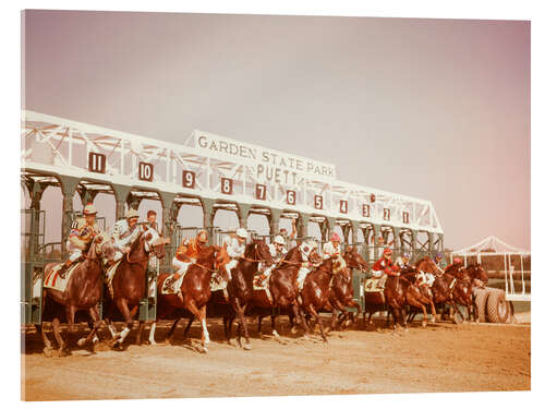 Stampa su vetro acrilico 1960s Race horses, Garden State Park, New Jersey