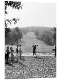 Hartschaumbild 1930er Golfspieler im Country Club, Pittsfield Berkshires