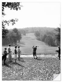 Selvklæbende plakat 1930s Golfers at the Country Club, Pittsfield Berkshires