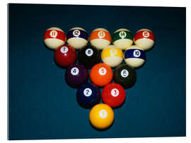 Acrylglas print Billiard balls on the billiard table