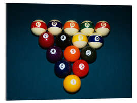 Cuadro de aluminio Billiard balls on the billiard table