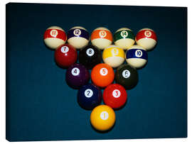 Quadro em tela Billiard balls on the billiard table