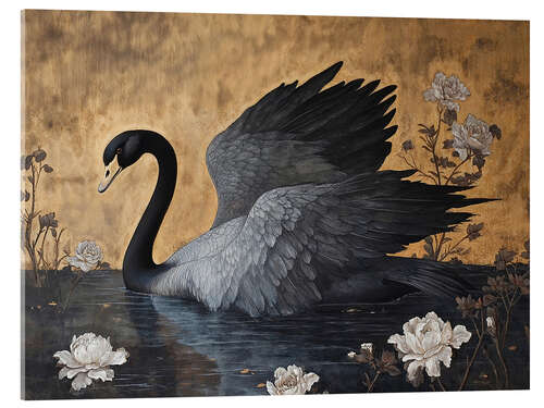 Tableau en verre acrylique Black Swan