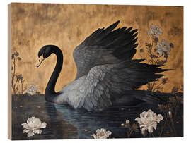 Quadro de madeira Black Swan
