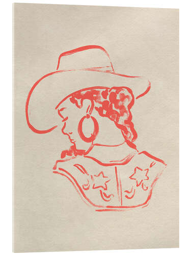Tableau en verre acrylique Cowgirl Cameo II