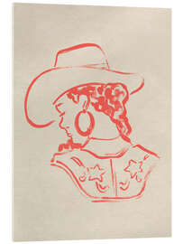 Tableau en verre acrylique Cowgirl Cameo II - June Erica Vess