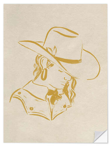 Vinilo para la pared Cowgirl Cameo I