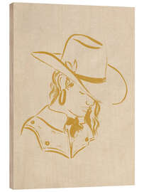 Print på træ Cowgirl Cameo I