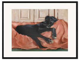 Gerahmter Kunstdruck Schlafender Hund