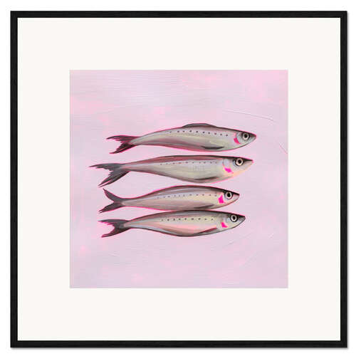 Stampa artistica con cornice Neon Sardines
