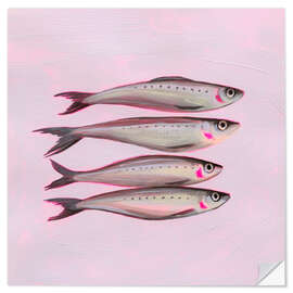 Vinilo para la pared Neon Sardines